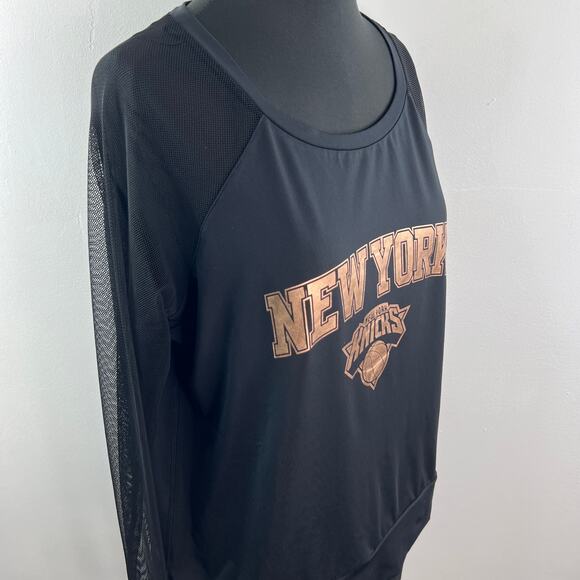 Touch Alyssa Milano New York Knicks Basketball Jersey Black Mesh Gold Sz XL NEW - Picture 8 of 13